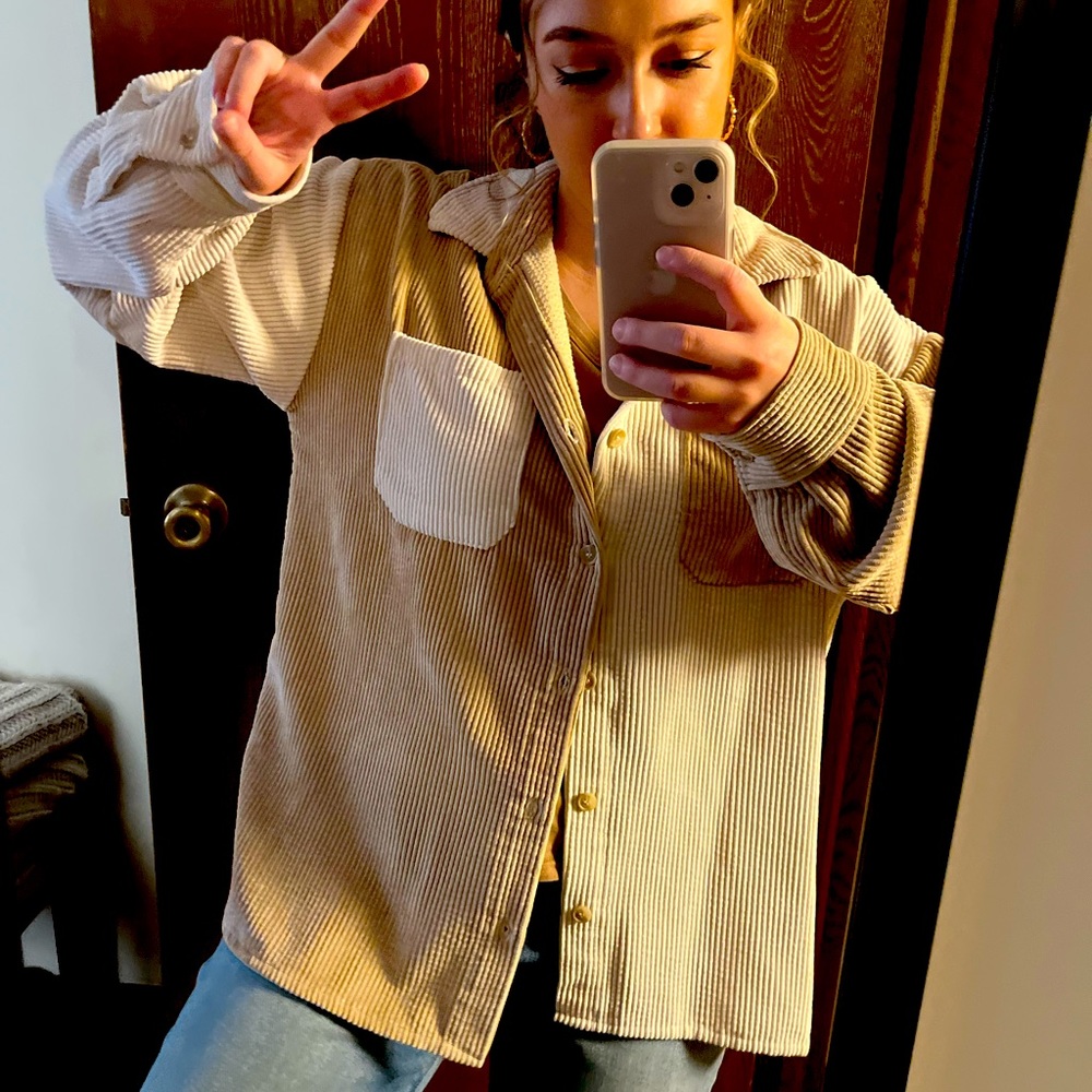 Men’s medium corduroy beige jacket - Picture 1 of 2